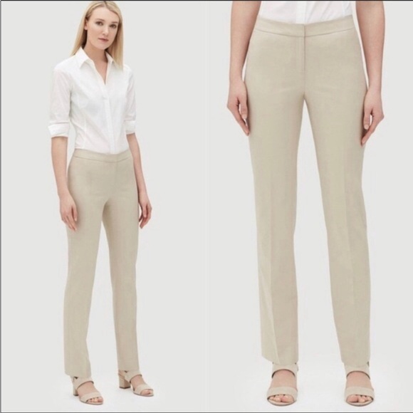 Lafayette 148 New York Pants - Lafayette 148 tan cream virgin wool blend trouser size 10‎